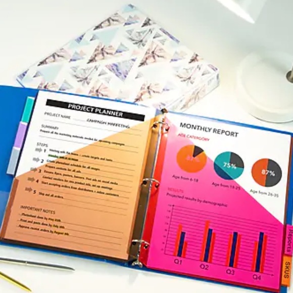 NWT Avery Big Tab Insertable Plastic Dividers, 5-Tab, Two Tone, Set - Picture 4 of 8